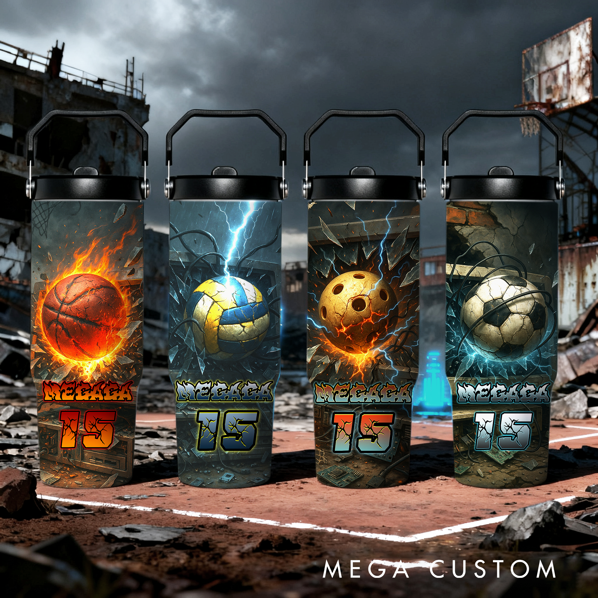 Personalized 30oz Sports Travel Mug, Customizable with Sport Type, Name, and Number, Making It The Perfect Gift for Athletes and Fans.