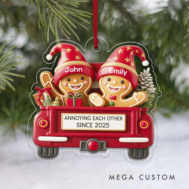 Personalized Couple Gingerbread Christmas Ornament Annoying Each Other Since for Newlyweds Couple Custom Name Ornaments for Husband Wife