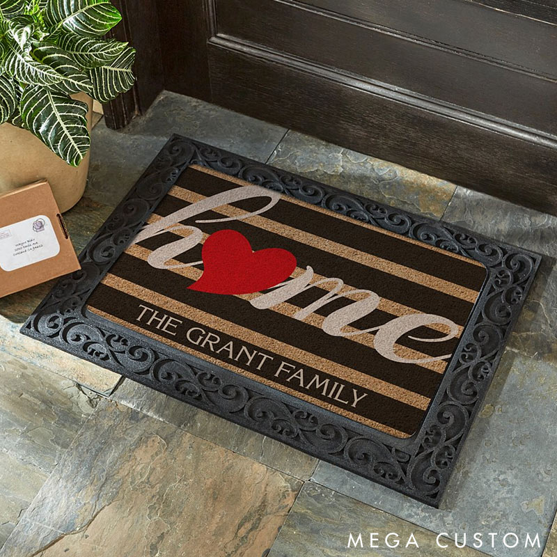 Personalized Home Door Mat Custom Family Name Welcome Mat Indoor Outdoor Decor Housewarming Gift for New Home