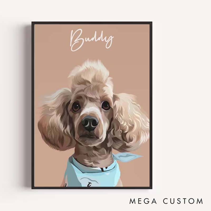 Personalized Pet Lover Hand illustrated Custom Portrait Pet Portrait