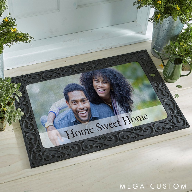 Personalized Home Sweet Home Door Mat Custom Photo Welcome Mat Indoor Outdoor Decor Housewarming Gift for New Home