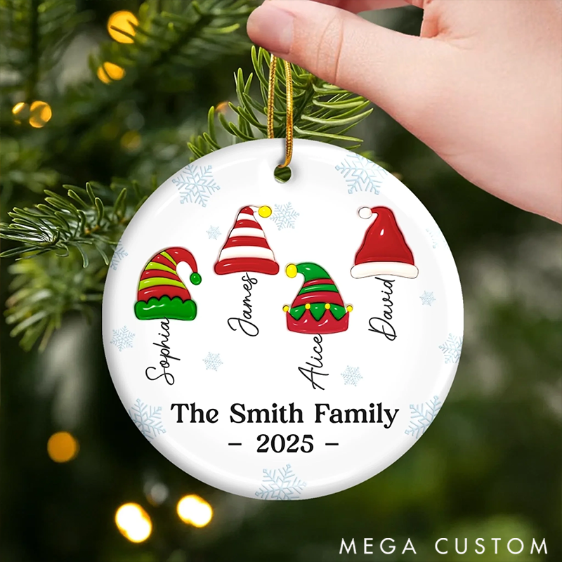 Personalized Family Christmas Ornaments Joy Begins Where Family Gathers
