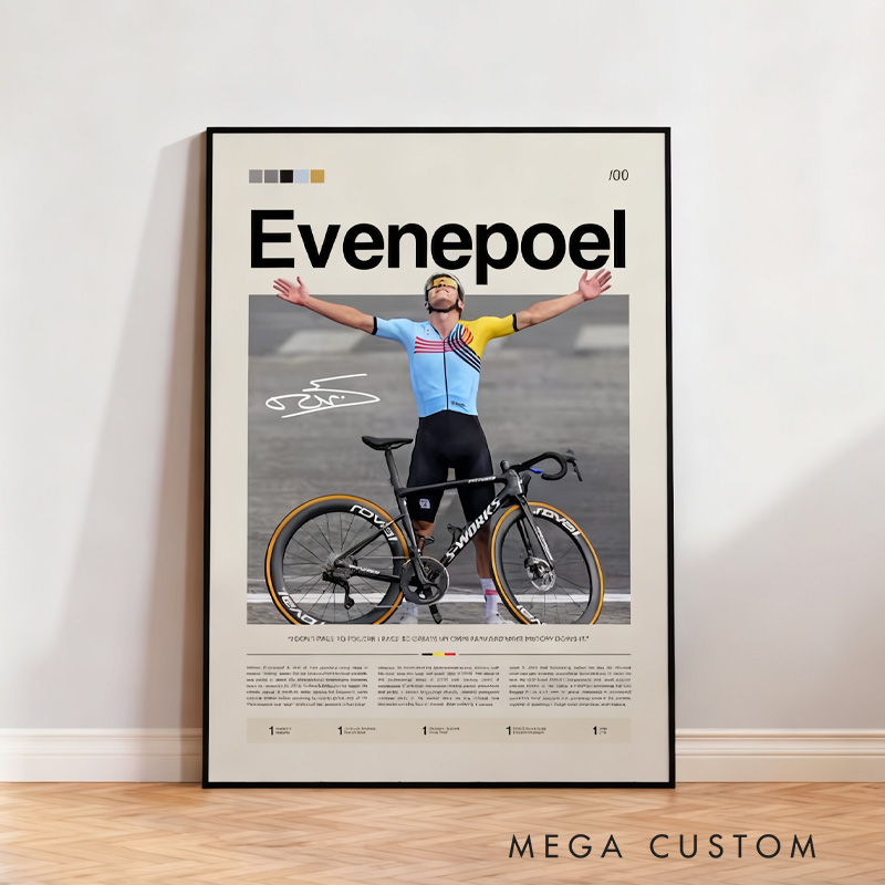 Personalized Photo Remco Evenepoel Poster Evenepoel Cyclist Print Framed Evenepoel Art Cyclism Decor Olympic Gold Poster Cyclism Poster Bycicle Wall Art
