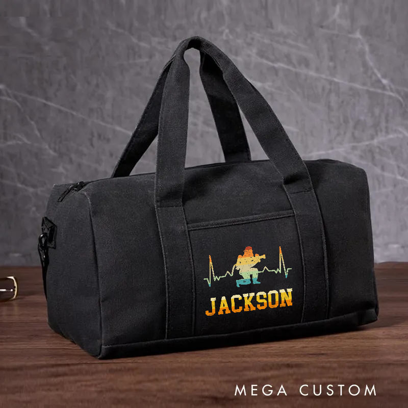 Personalized Firefighter Travel Canvas Bag with Firefighter Design Gift for Firefighters