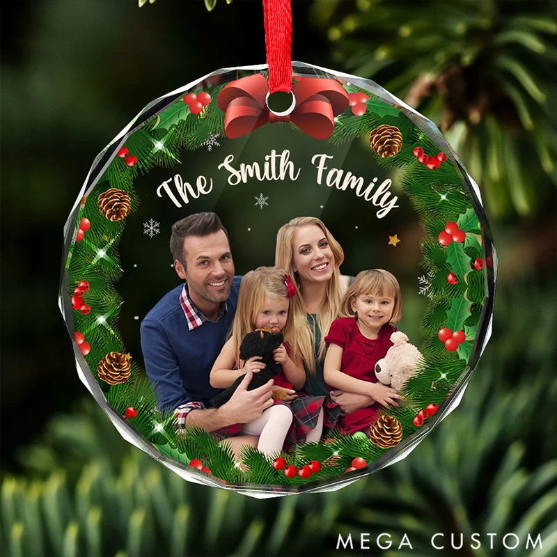 Personalized Family Ornaments Christmas Custom Photo Home is Where Christmas Begins