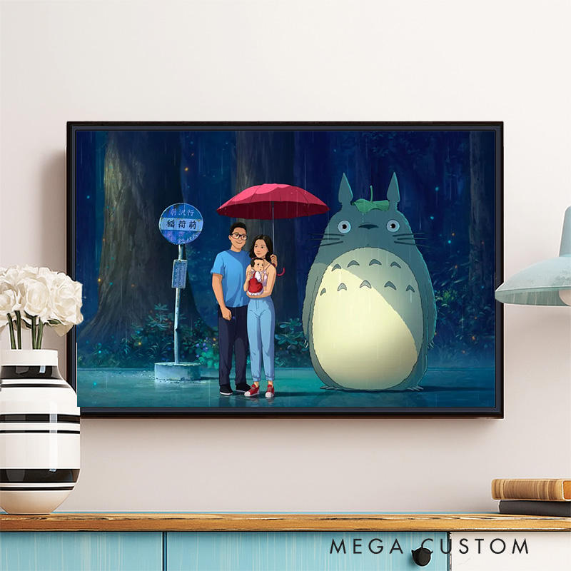 Personalized Cartoon Anime Couple Portrait Wall Art For Couples Anniversary Poster Without Frame Custom Art Lover Gift Custom Portrait