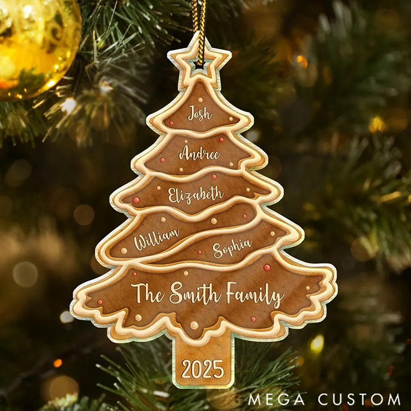 Personalized Family Ornaments Christmas Cookie Tree Family Bestie Custom Names