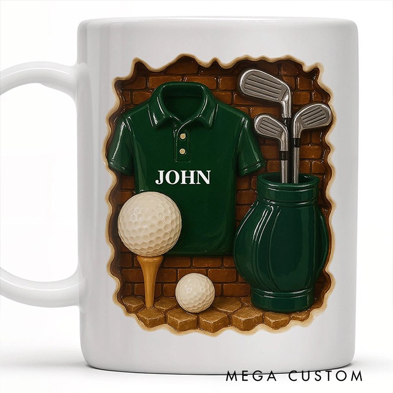 Personalized Golf Mug with Custom Name, Gift For Golf Lovers