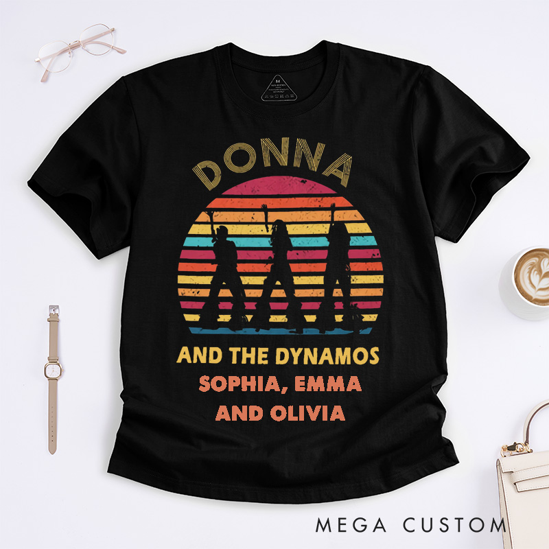 Personalized Musicals Silhouette Group Name Custom Classic T-Shirts Gift for Friends or Family Matching Outfits Custom Names Unique Present for Women