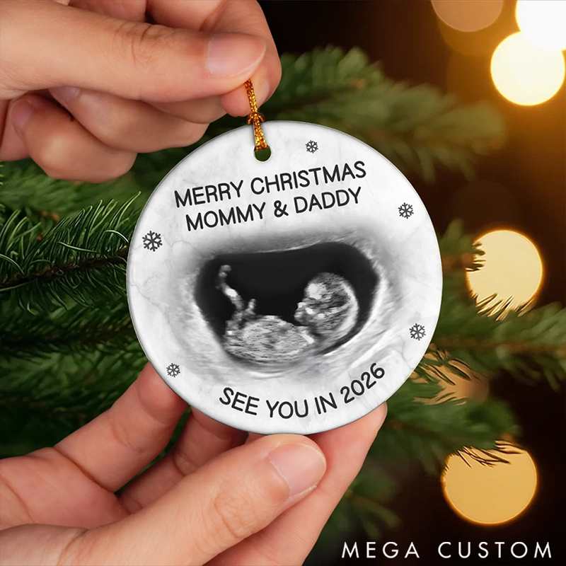 Personalized Christmas Ornament Custom Photo Gifts a little Elf Arriving Soon