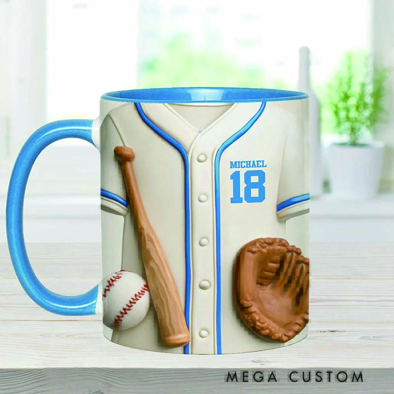Personalized Baseball Mug, Baseball Is More Than Just A Game, Customizable with Name and Number, A Fun Gift for Baseball Lovers