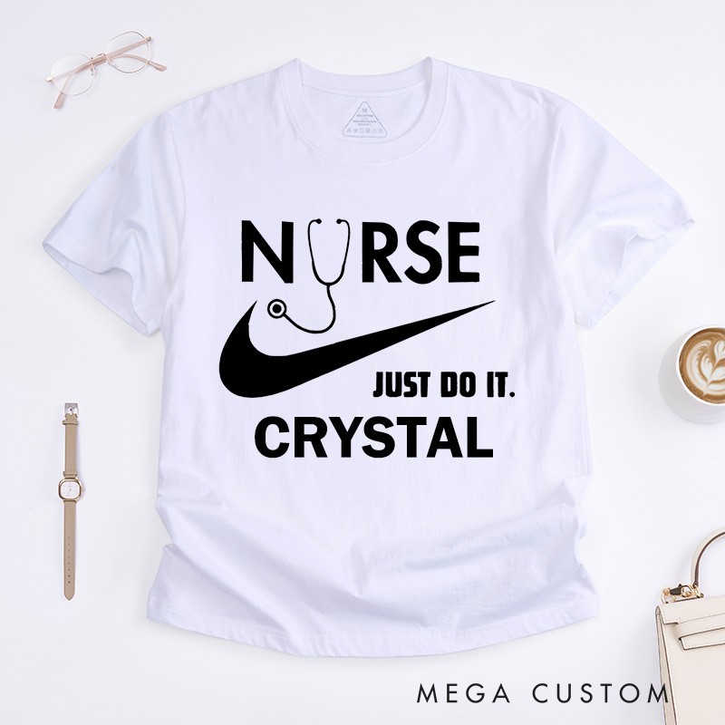 Personalized Nurse T-Shirts Nurse in Action Fashion Design T-Shirts