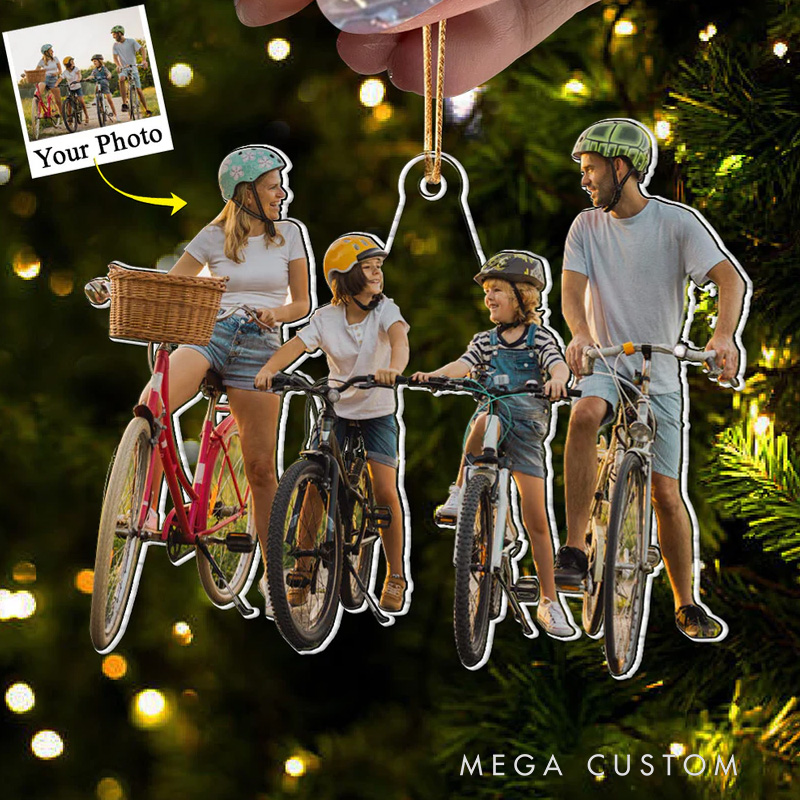 Personalized Custom Photo Acrylic Ornament Gift for Cycling Lovers Upload Photo Acrylic Ornament for Bicycle Club