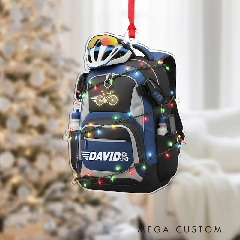 Personalized Custom Cycling Backpack Ornament Custom Name Bike Decor for Cycling Lovers