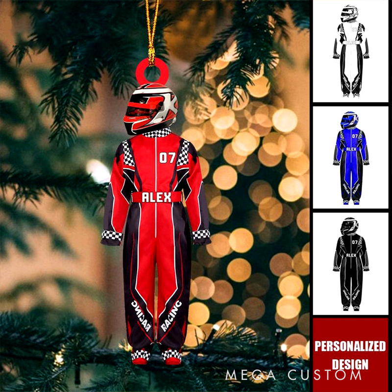 Personalized Racing Driver Christmas Ornament Custom Race Car Keepsake Gift for Racers and Racing Lovers