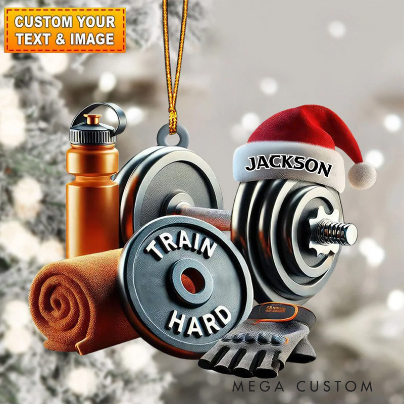 Personalized Fitness Christmas Ornament Gift for Gym Lovers