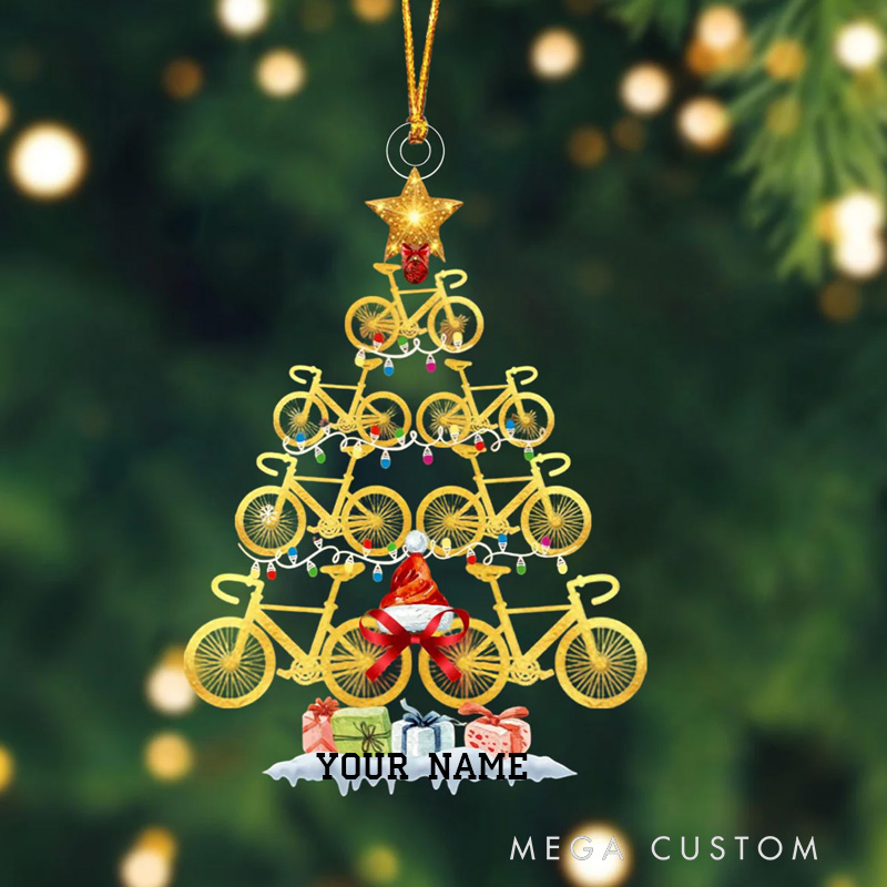 Personalized Bicycle Christmas Ornament Gift For Bike Rider Cycling Ornament Holiday Xmas Gift