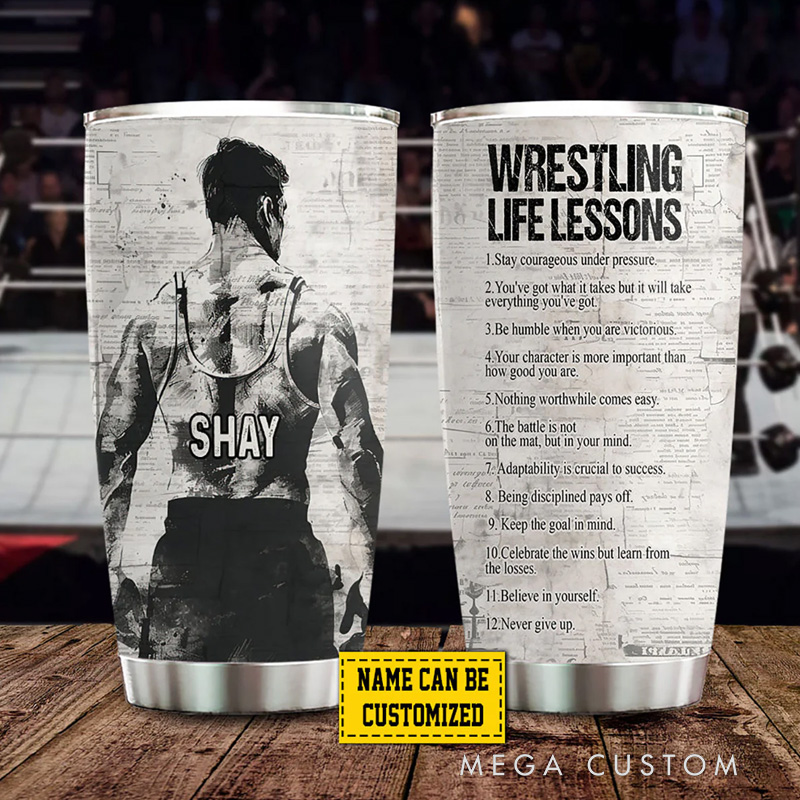 Personalized Training Wrestling Life Lessons Tumbler Wrestling Lovers Fitness Gym Lovers