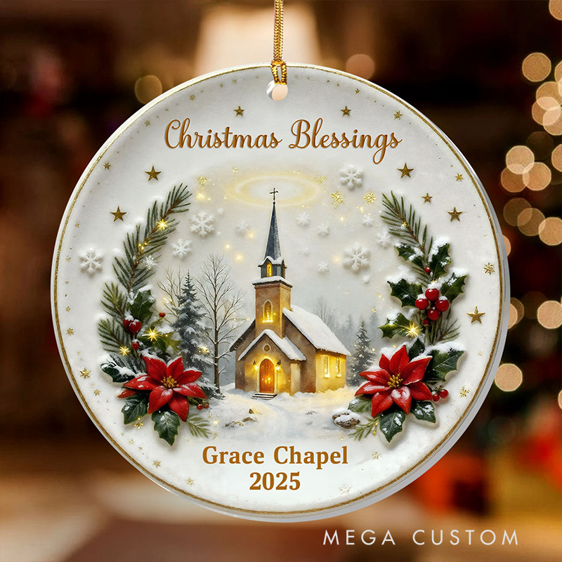 Personalized Christmas Blessings Acrylic Ornament with Name and Year Religious Gift Christmas Home Decor