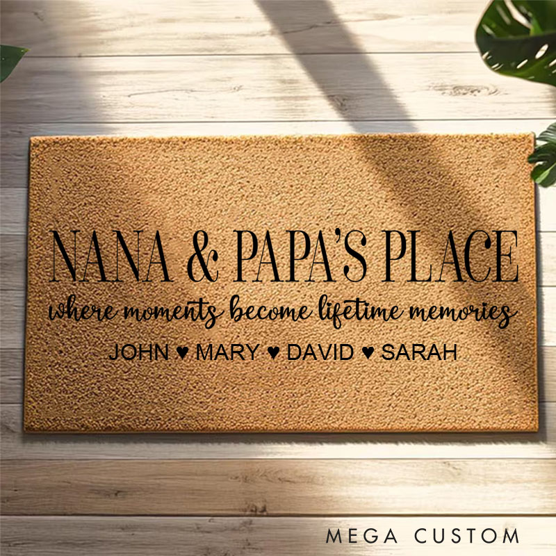 Personalized Where Moments Become Memories Doormat Housewarming Gift Durable Welcome Mat for New Home Indoor Outdoor Door Mat Family Home Decor Rug