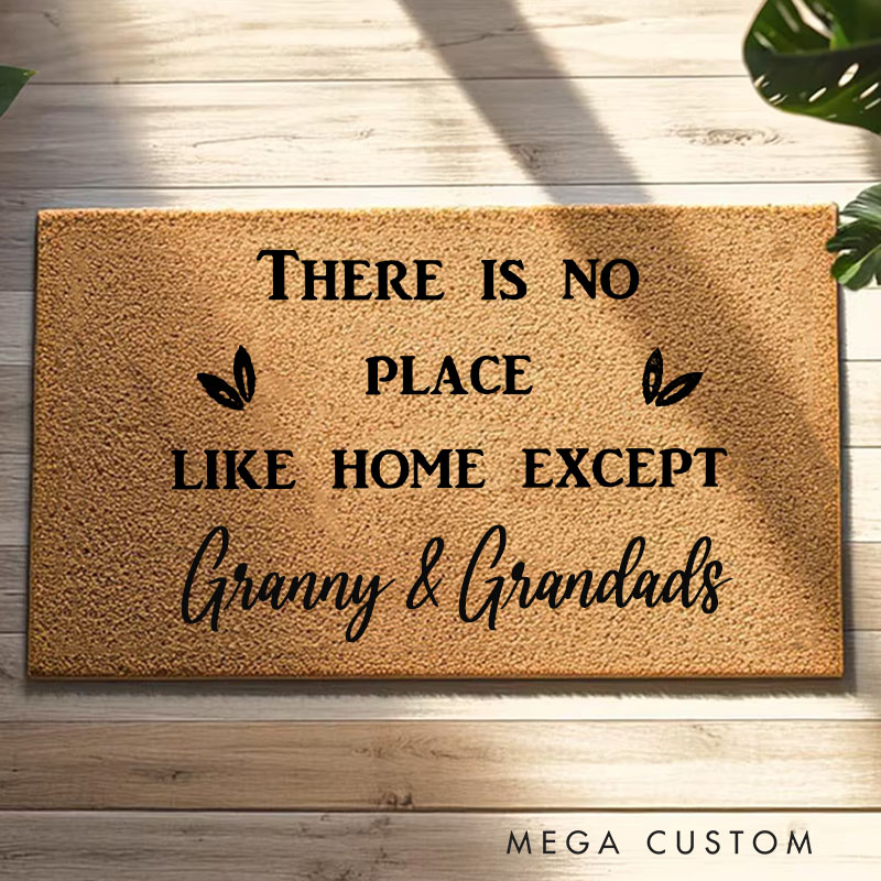 Personalized There Is No Place Like Home Doormat Housewarming Gift Durable Welcome Mat for New Home Indoor Outdoor Door Mat Family Home Decor Rug
