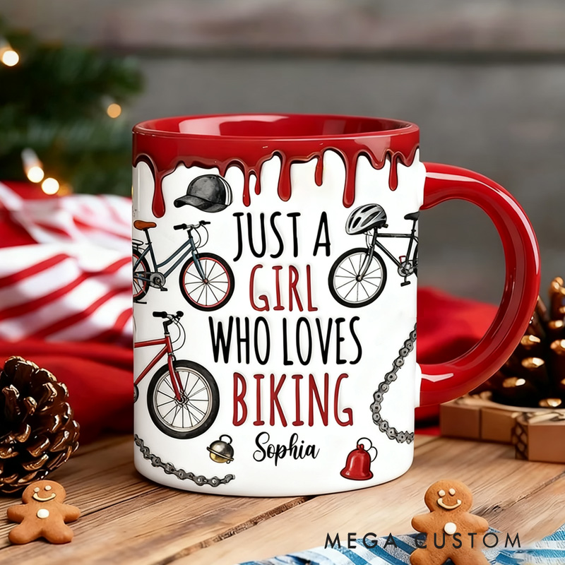Personalized Just A Person Who Loves Biking Riding Mug Gift for Kid Cycling Lovers