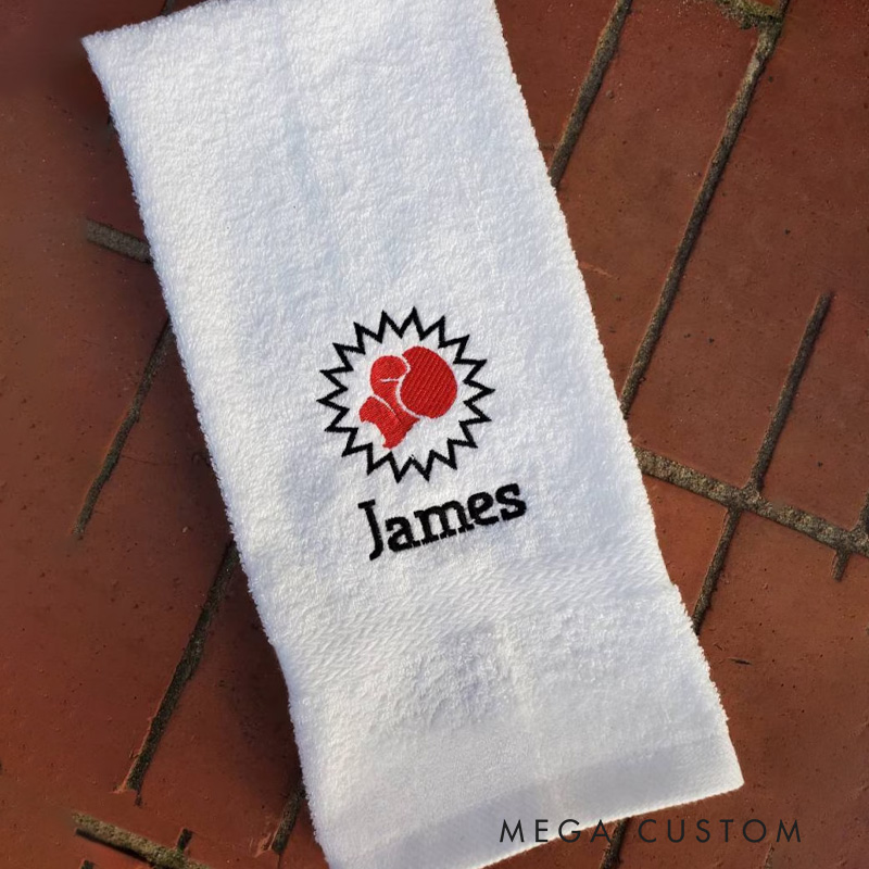 Personalized Embroidered Boxing Sweat Towel Monogrammed Fitness Gym Gift