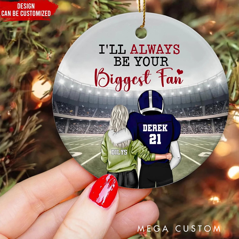 [Copy]Personalized Baseball Ornament with Player Silhouette and Custom Name  