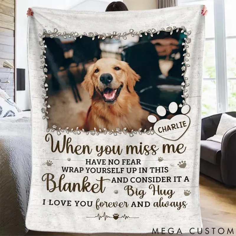 Personalized Pet Lover a Big Hug from Me Throw Blanket