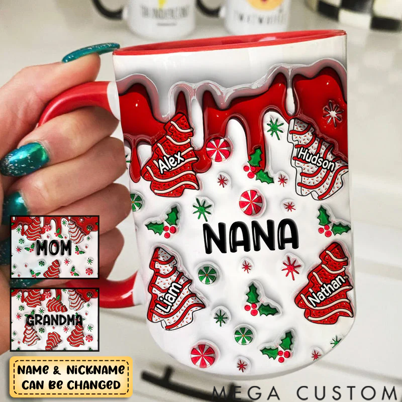 Personalized Custom 3D Inflated Effect Printed Mug - Christmas Gift For Family Members