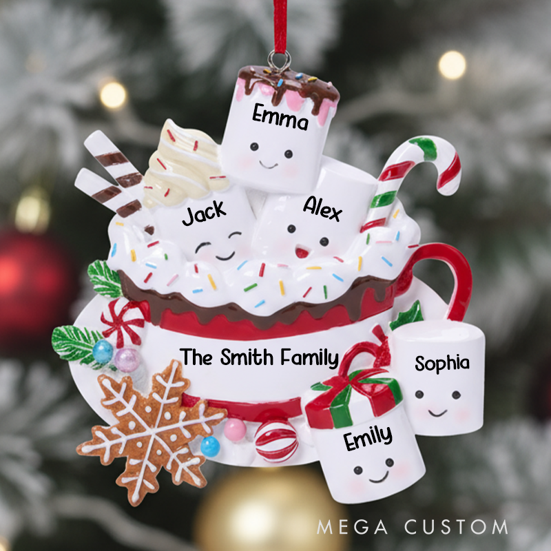 Personalized Sweet Happy Family Coffee Candy Ornaments for Family Members 