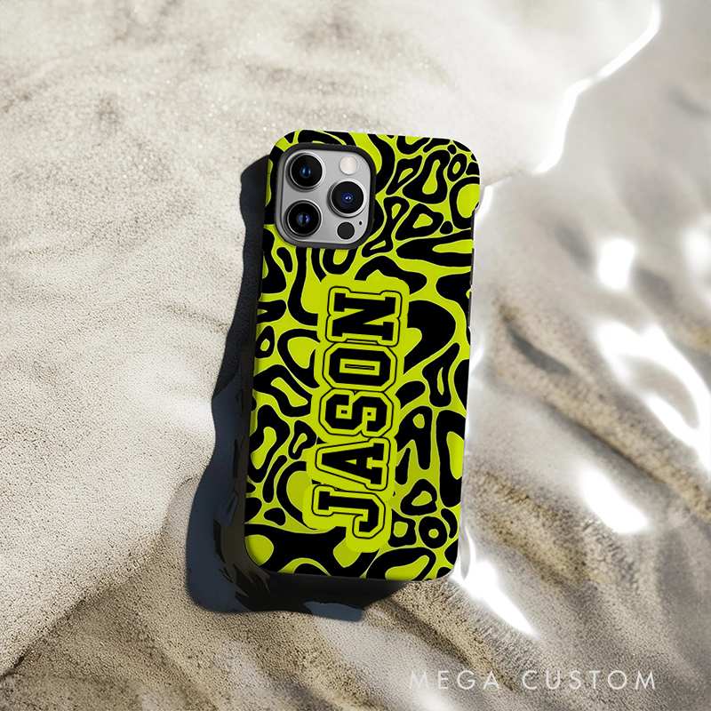 Personalized Racing Style Phone Case Custom Name Colorful Speed Pattern Cover for Racers and Motorsport Lovers