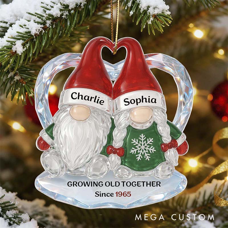 Personalized Growing Old Together Couple Christmas Ornament Custom Name Year Holiday Keepsake for Husband Wife