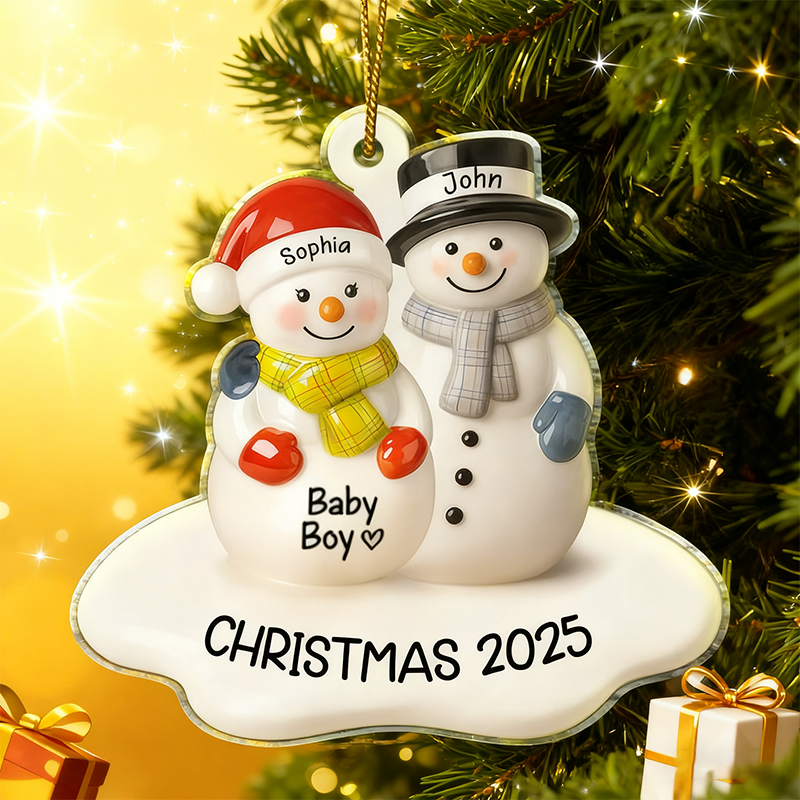 Personalized Christmas Acrylic Ornament We Look Forward to it Theme