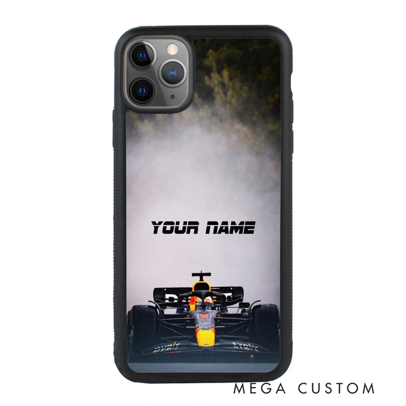 Personalized Racing Car Phone Case Custom Name Speed Track Design Cover for iPhone XR SE 11 12 13 14 15 16 Pro Plus ProMax for Racing Lovers
