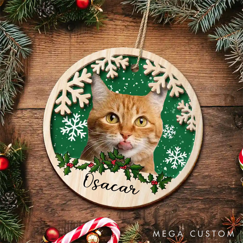 Personalized Pet Lover Custom Pet Photo Christmas Ornament