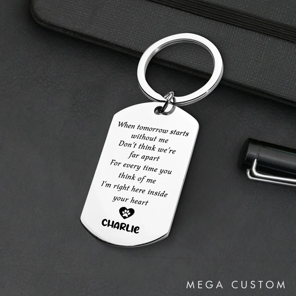 Personalized Pet Lover Forever My Furry Angel Double Sided Keychain