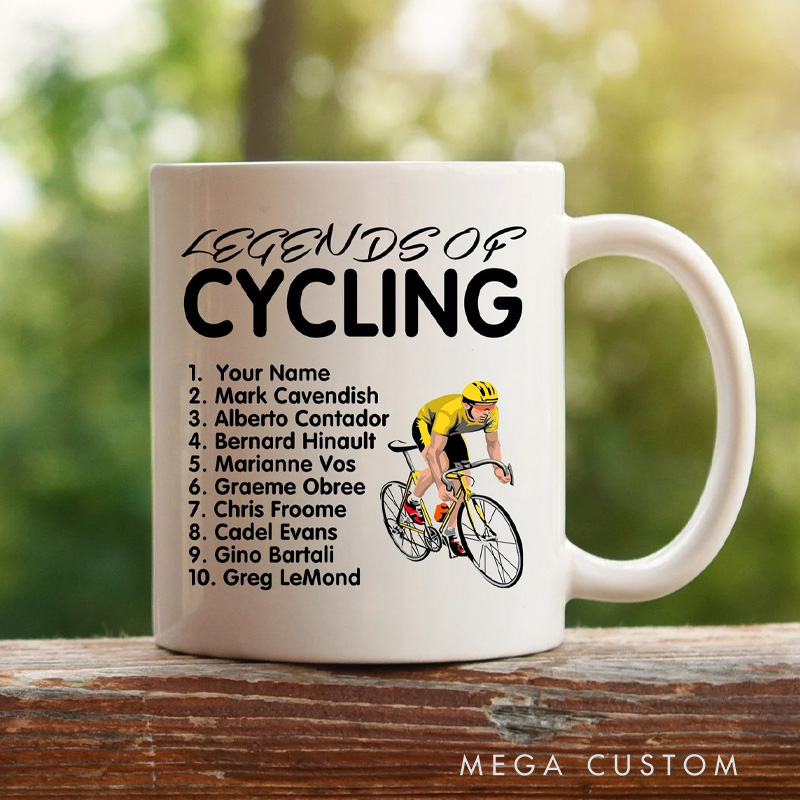 Personalized Legends Of Cycling Mug Cycling Mug with Name for Biker Bicycle Cycling Lovers