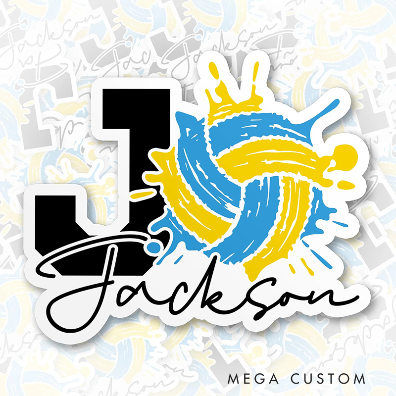 Personalized Volleyball Sticker with Custom Name for Players and Fans