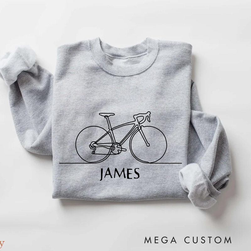 Personalized Bicycle Classic Minimal Bicycle Sweatshirt Bike Shirt Gift for Bike Cycling Lover