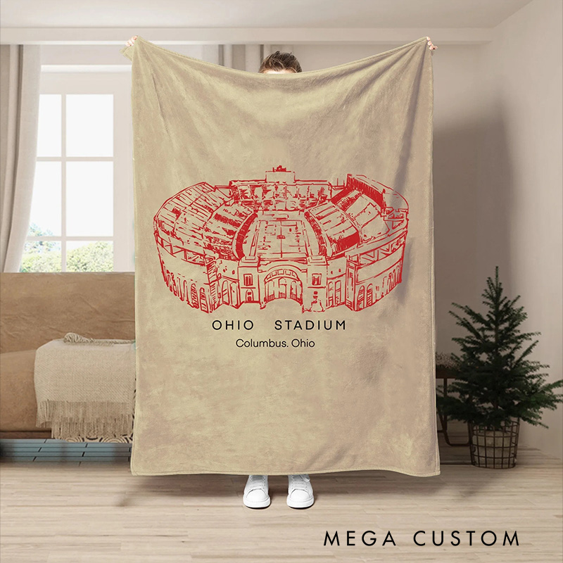 Personalized Ohio Stadium Football Blanket with Celebrate Your Favorite Venue in Style