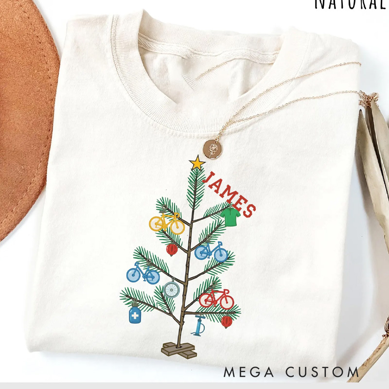 Personalized Bicycle Classic Sweatshirt Cyclist Christmas Shirt Mountain Road Biker Gift for Bike Cycling Lover