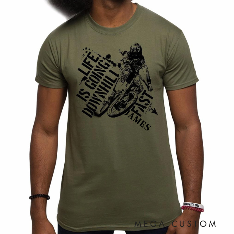 Personalized Classic Tshirt Mountain Biking Gift MTB Cyclist Biker T Shirt for Cycling Lovers