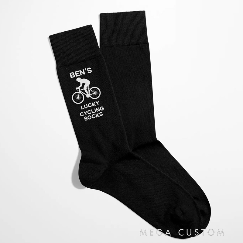 Personalized Cycling Socks Name Lucky Cycling Socks Funny Sports Socks for Him Couple