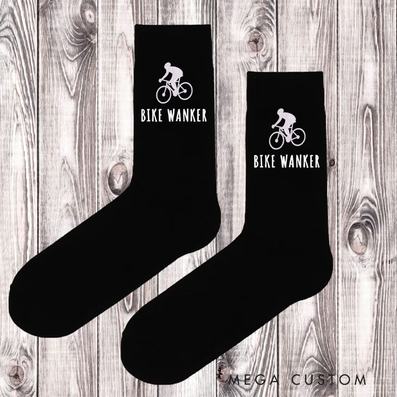 Personalized Cycling Socks Name Lucky Cycling Socks Funny Sports Socks for Him Bikers Cyclist