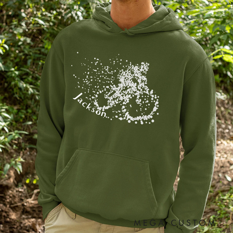 PersonalizedParticle Dot Cyclist Hoodie Mountain Biking Biker MTB Road Bicycle Cycling Gift Various Colours Available