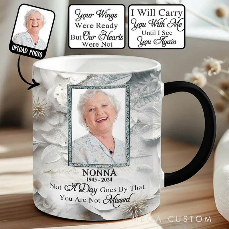 Personalized Color Changing Mug Custom Photo I'm Always With You Ceramic Coffee Cup Sympathy Gift Memorial Gift for Family