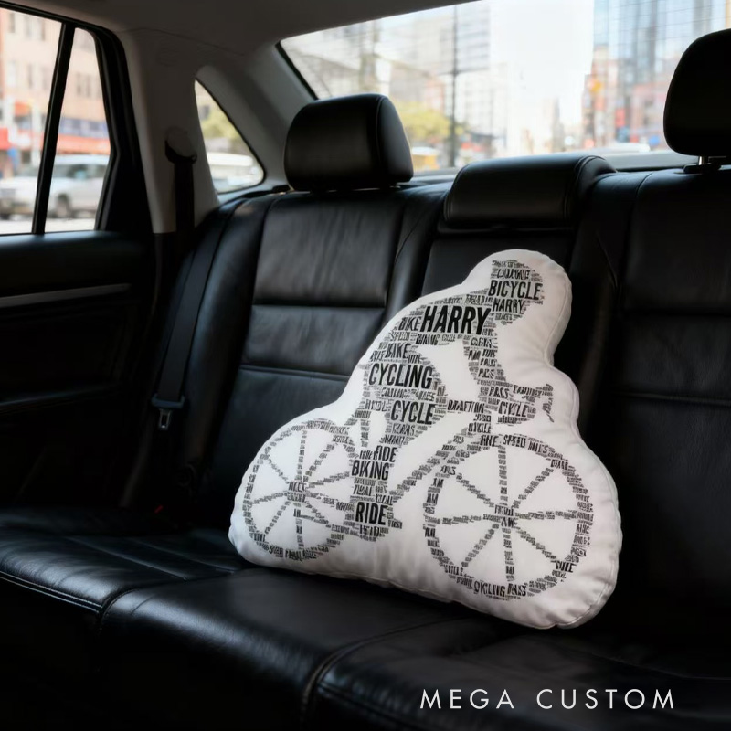 Personalized Word Art Print Pillow Funny Bike Riding Bicycle Gifts Pillow for Cycling Enthusiasts Soft and Funny Home Decor