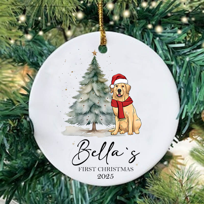 Personalized Dog Lover First Christmas Bauble Christmas Ornament