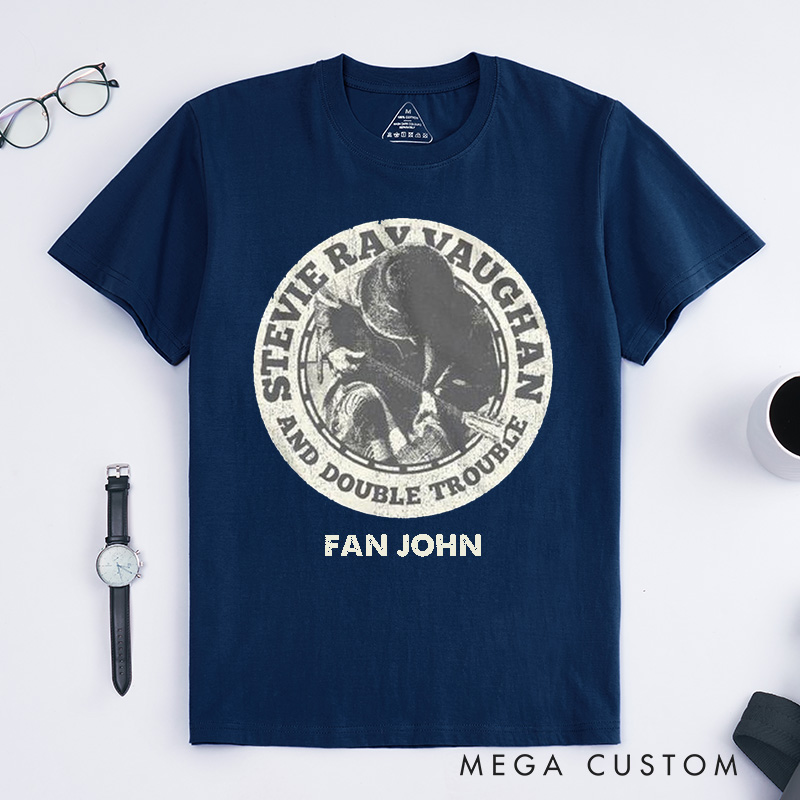 Personalized Blues Guitar Vintage Style Unisex Classic T-Shirts Custom Musician Gift for Fans Retro Guitarist Tee Music Lover Present for Men Women